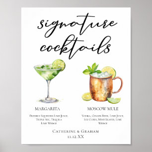 Poster Menu Cocktails de Assinatura Margarita Moscou