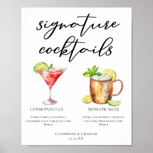 Poster Menu Cocktails de Assinatura Mule de Moscou Cosmop