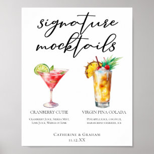 Poster Menu Cranberry Cutie Piña Colada Mocktail