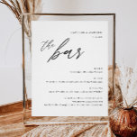 Poster Menu de Bar de Casamento das Bebidas Alcoólicas El<br><div class="desc">Mínimo moderno Bar de casamento,  Bebado apaixonado,  Menu Álcool Bebida Álcool Elegante Bebidas Álcool Menu Bar de Casamento</div>