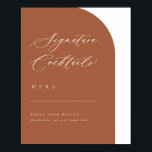 Poster Menu de Bar de Casamento de Assinatura Mínima de A<br><div class="desc">Nosso cartaz de cardápio de bar apresenta caligrafia manuscrita e tipografia clássica com um design de arco moderno para uma maneira mínima e elegante de mostrar os coquetéis de assinatura no seu casamento ou evento.</div>