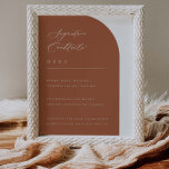 Poster Menu de Bar de Casamento de Assinatura Mínima de A<br><div class="desc">Nosso cartaz de cardápio de bar apresenta caligrafia manuscrita e tipografia clássica com um design de arco moderno para uma maneira mínima e elegante de mostrar os coquetéis de assinatura no seu casamento ou evento.</div>