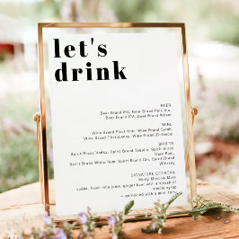 Poster Menu de Bar RILEY Retro Bold Vamos Beber