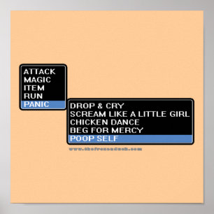 Pôster Menu de Batalha RPG de 8 Bits