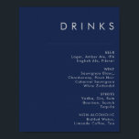 Poster Menu de Bebidas de Casamento Azul Silver Marinho M<br><div class="desc">Este moderno marinho de bebidas de prata azul de poster é perfeito para o seu casamento clássico de boho. Seu design simples, único e abstrato, acompanhado de sua paleta de cor azul-marinho escura, dá a este produto uma sensação de luxo formal elegante enquanto permanece simplista, boêmia-chica. Mantenha-o como está ou...</div>