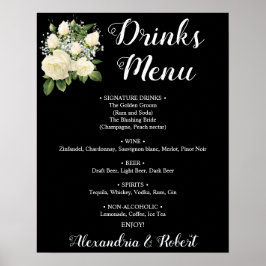Poster Menu de Bebidas | Sinal de Casamento