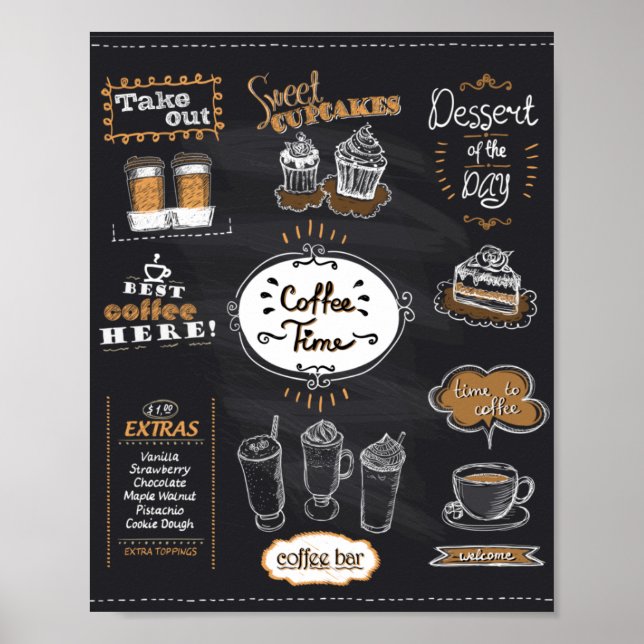 Poster Menu de Café (Frente)