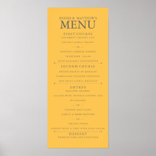 Poster Menu de Casamento Amarelo Daffodil de 4" x 9"