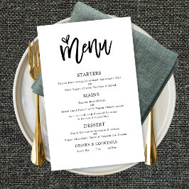 Poster Menu de Casamento Apenas do Texto do Script Trendy