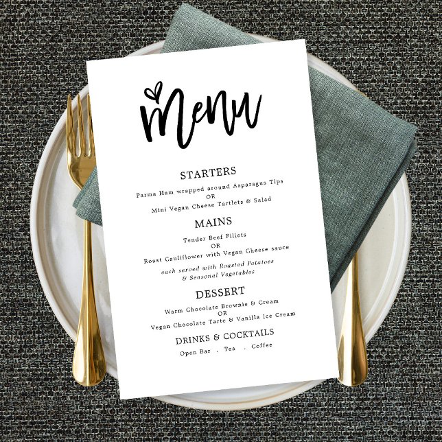 Poster Menu de Casamento Apenas do Texto do Script Trendy (Criador carregado)