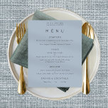 Poster Menu de Casamento Azul Dusty de Texto Simples<br><div class="desc">Simples Texto Dusty Blue Wedding Menu. Você também pode alterar o estilo e as cores da fonte e as cores do plano de fundo,  se desejar,  através da opção Editar Mais.</div>