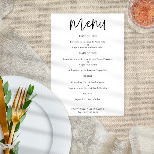 Poster Menu de Casamento de Script Moderno Qualquer Cor