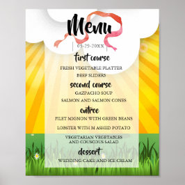 Poster Menu de Casamento do Festival Russo Moderno