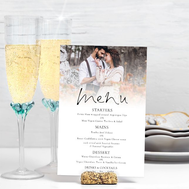 Poster Menu de Casamento Elegante de Script de Sobreposiç (Available digitally and printed. Part of a large matching wedding suite)