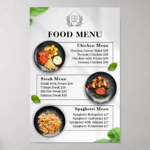 Poster Menu de Comida Deliciosa Design do menu do resta