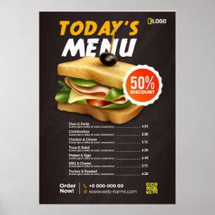 Poster menu de Fast Food