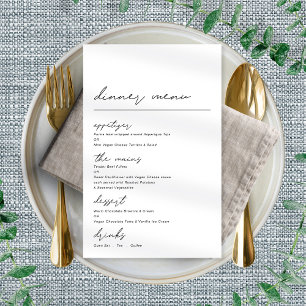 Poster Menu de Jantar Simples para Qualquer Ocasião