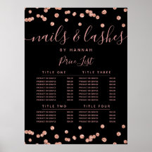 Menu de Preços Salão Confete Brilho Dourado Rosa P
