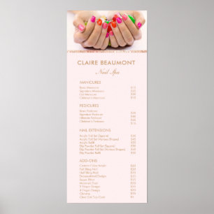 Poster Menu de Serviço de Lista de Preços de Salão de 