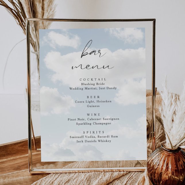 Poster Menu do Bar Cloud 9 do Tema da Nuvem 9 (Criador carregado)