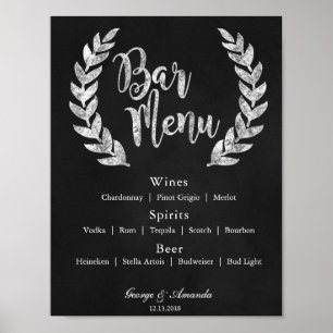 Poster Menu do bar da grinalda do quadro