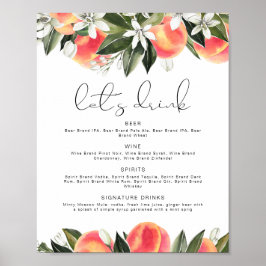 Poster Menu do Bar de Bebidas SAVANNAH Peach