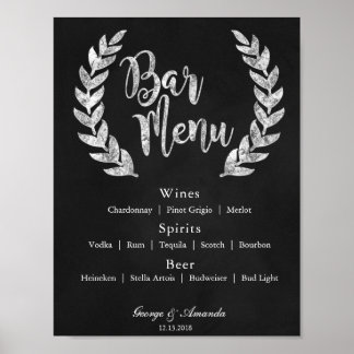 Poster Menu do Bar Wreath do Quadro