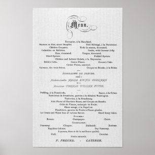 Poster MENU DO CASAMENTO no tema francês 1874