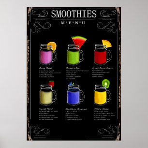 Pôster Menu dos Smoothies