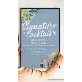 Poster Menu Drink de Assinatura de Casamento Êxito de Aqu