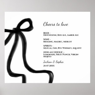 Poster Menu Elegante Simples do Arco Preto Minimalista El