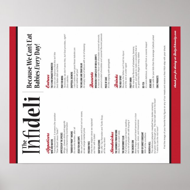 Poster Menu Infideli (Frente)