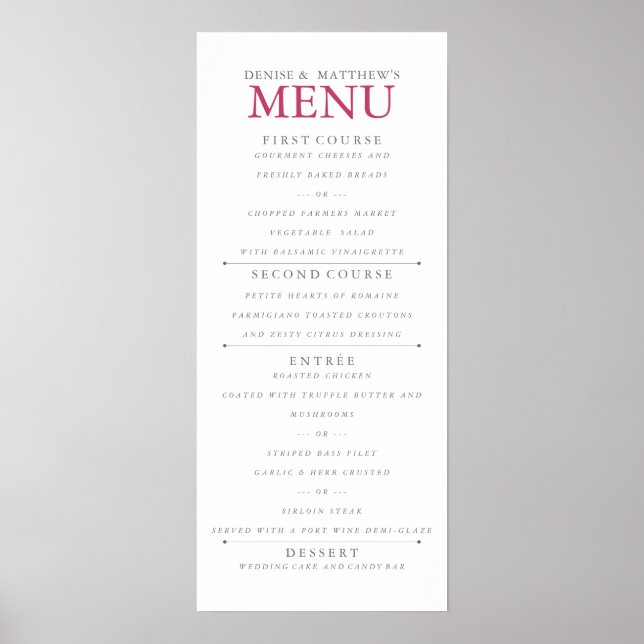 Poster Menu Inuendo Colorido de 4" x 9" (Frente)