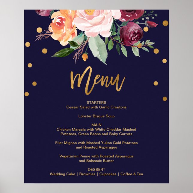 Poster Menu Janto Floral do outono (Frente)