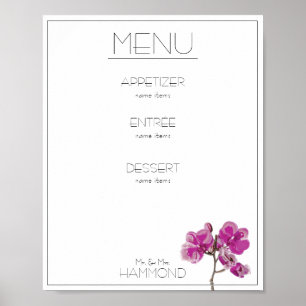 Poster Menu Orquídea Rosa