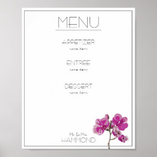 Poster Menu Orquídea Rosa