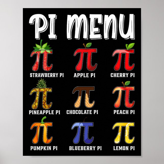 Poster Menu Pi Pi Divertido 3.14 Professor de Matemática  (Frente)