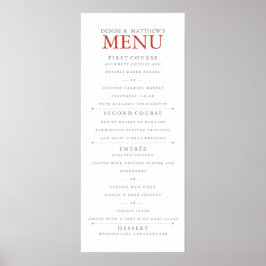 Poster Menu Poinciana de 4" x 9"