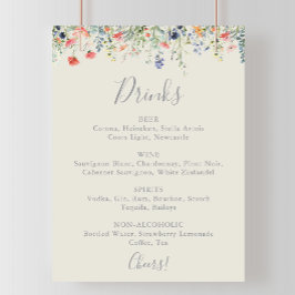 Poster Menu Radiant Multicolor Wildflower