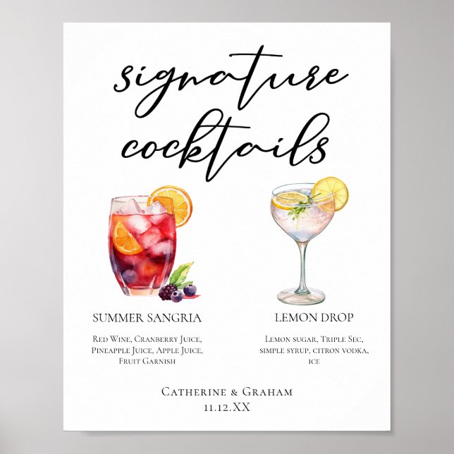 Poster Menu Sangria Lemon Drop Signature (Frente)