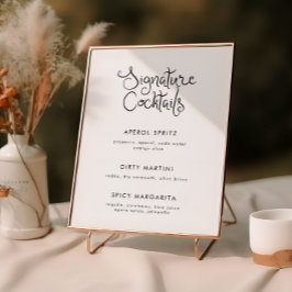 Poster Menu Whimsical Handwrite Cocktail