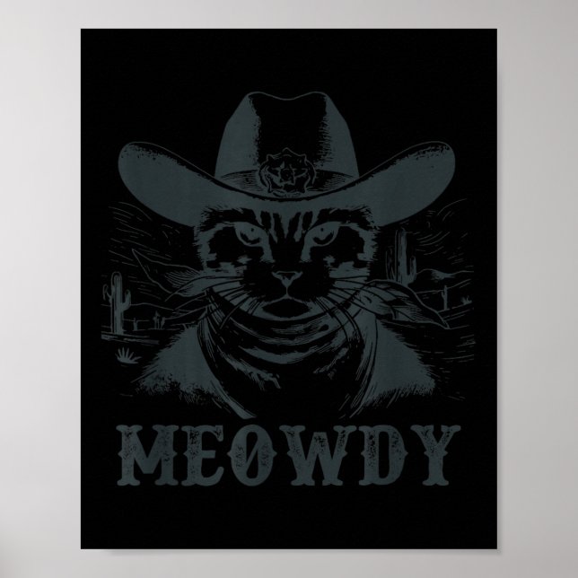 Poster Meowdy - Mashup Entre Meow E Howdy - Gato Engraçad (Frente)
