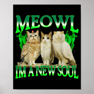 Poster Meowl um novo gato coruja engraçado meme humor mas