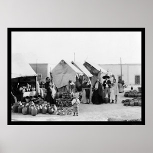 Pôster Mercado 1903 da cerâmica de Veracruz, México