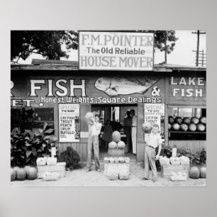 Poster Mercado à Beira da Estrada, 1936. Foto Antiga
