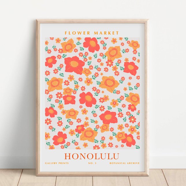 Poster Mercado Botânico de Flores de Honolulu (Criador carregado)