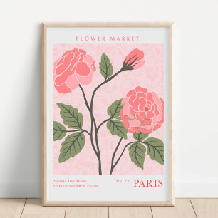 Poster Mercado Botânico de Flores de Paris