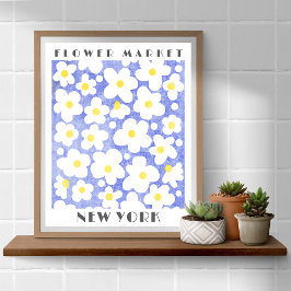 Poster Mercado da Flor Cura Retro Daisy Amarelo
