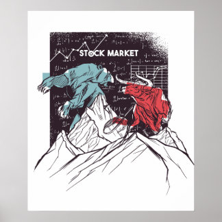 Poster Mercado de ações: Bull, Bear Trading