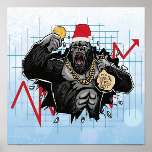 Poster Mercado de ações de bitmoedas de Natal